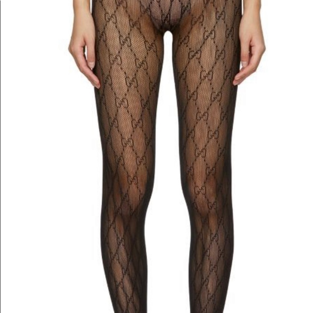 Gucci Black Patterned Tights